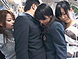 「仕事中の看護師に手コキ／フェラ／SEXを見せつけて発情させてヤる」 VOL.4 ＆ 「キスまで3cm 満員状態で見知らぬ男女を後ろから息がかかるほど密着させたら？」 サンプル画像4