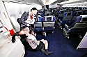 うぶな男の子に冗談半分の挑発パンチラしたら超暴走！ 仕方なく射精させてあげても勃起は治まらず追いかけられて機内の死角でハメられまくる美人CA - Image 8