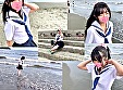 K2【個人撮影】江ノ島の海で見つけたピンクの水玉水着ちゃん_最強のプリケツ美小女の生ハメ映像放出