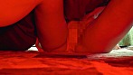 コタツの中で隣の父に内緒で義母のマ○コに悪戯してたらエスカレートして声を我慢してむしゃぶり合う近親相姦SEX受精中出し サンプル画像15