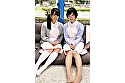 みゆ（18）＆あき（18）マジックミラー号 歯科衛生士を目指す純粋な可愛らしい2組と4P！ サンプル画像1