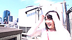素人娘の野外露出フェラ サンプル画像1