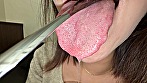 シーン4：【個人撮影】彩川ゆめ 舌ブラシで「汚舌苔」採取