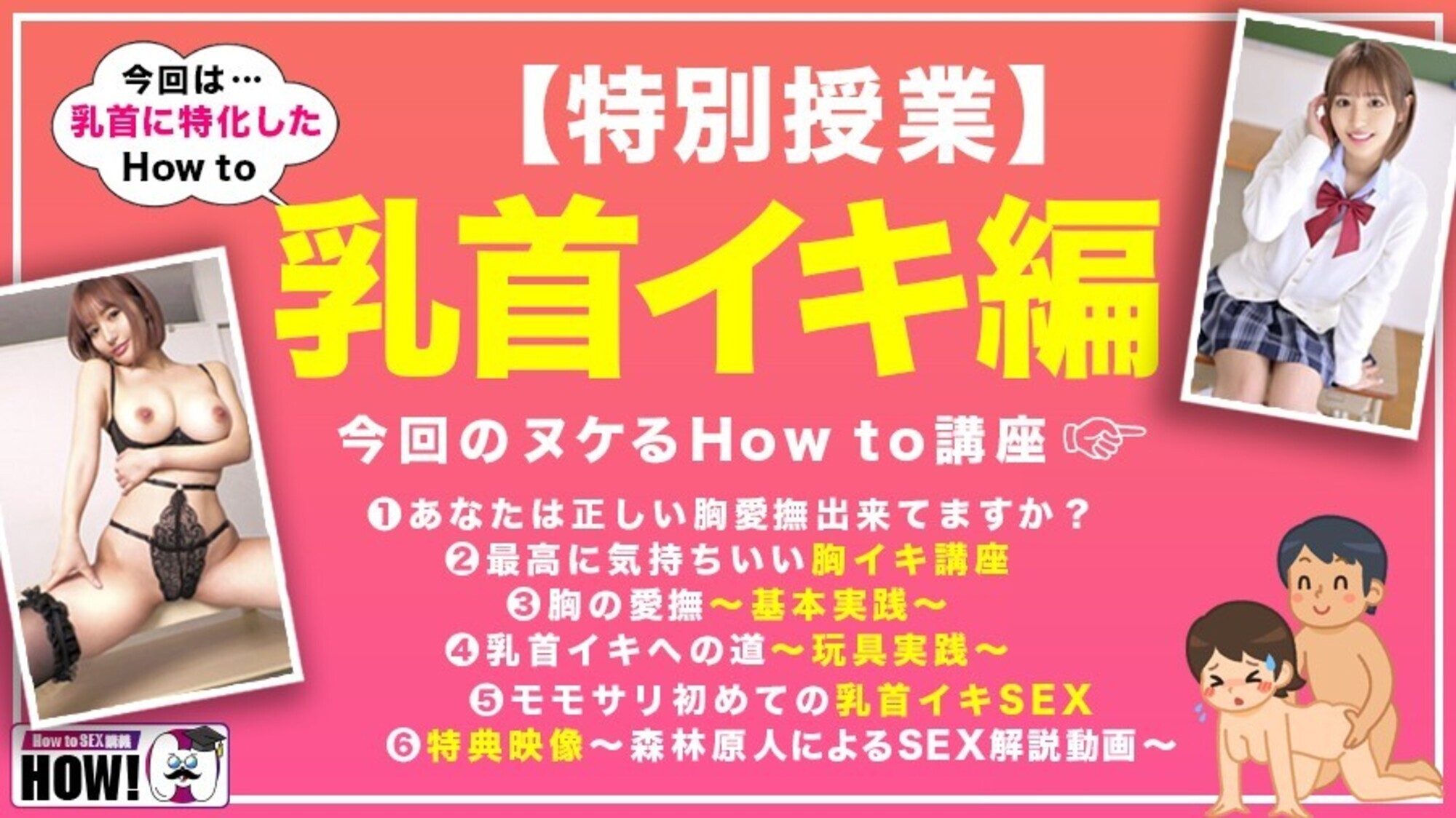 How to学園 観たら【絶対】SEXが上手くなる教科書AV 乳首イキ編