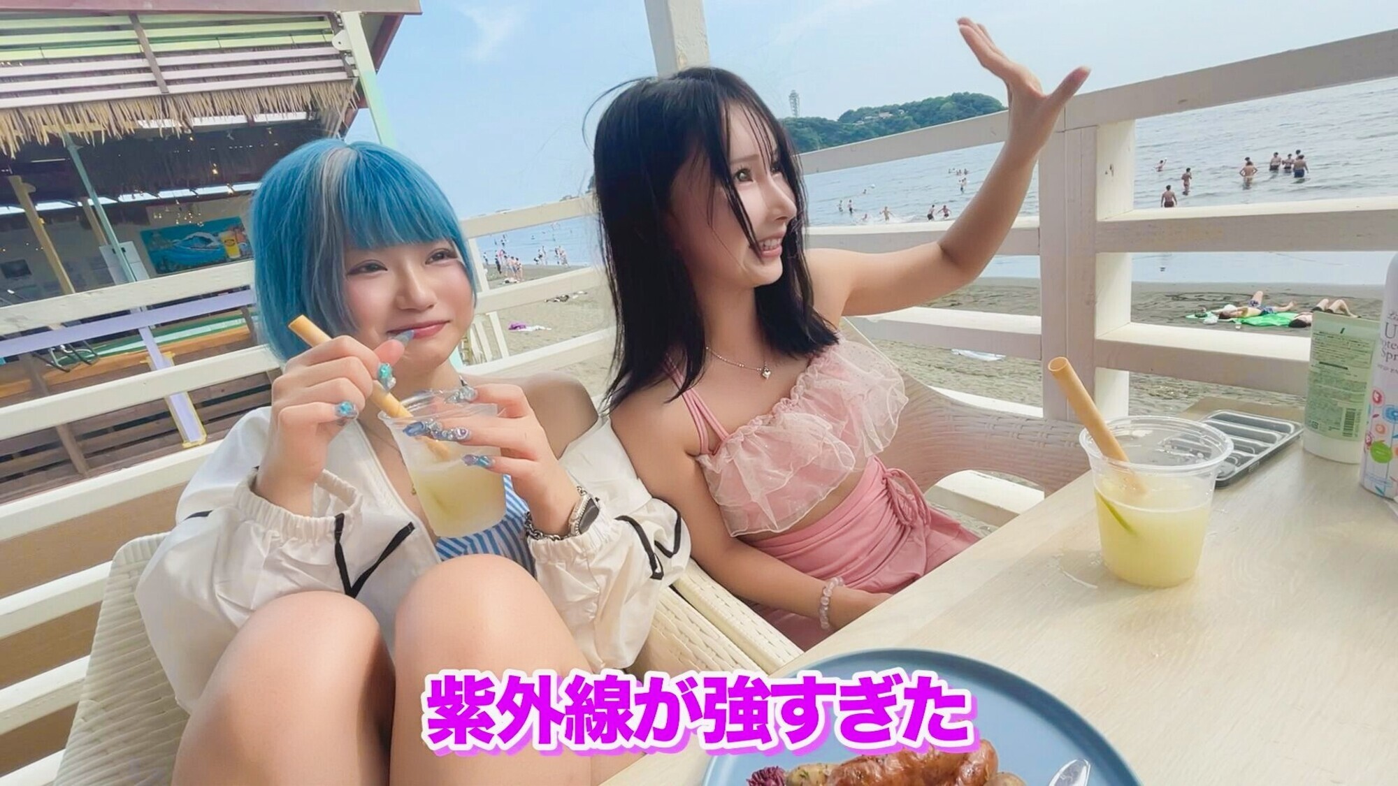 海ナンパ☆派手髪ツンデレ水着コンカフェ嬢に生ハメ中出しわからSEX！！絶品卍舌ピご奉仕フェラからの大人ピストンで孕ませぶっぱ！ 画像2
