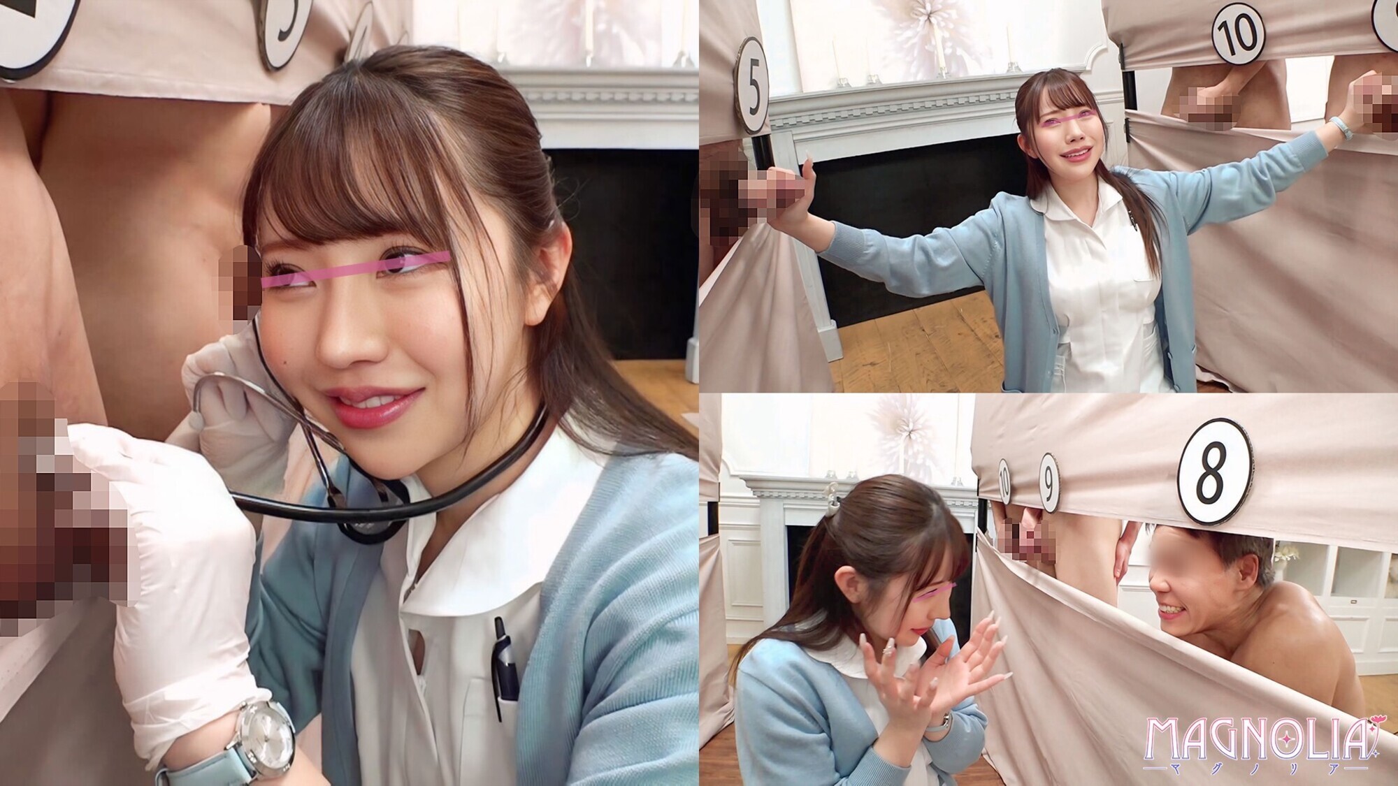 『心優しいナースがズラりと並んだチ○ポから手コキで担当患者のチ○ポ当てに挑戦!!』極上BODYナースが立ち並ぶ数多のチ○ポを触診検査・・・からの突然のデカチンぶっこみで「ダメ!ダメ!」連呼の本気絶頂中出し交尾!【街角素人モニタリング♯ひなこ♯24歳】 6枚目
