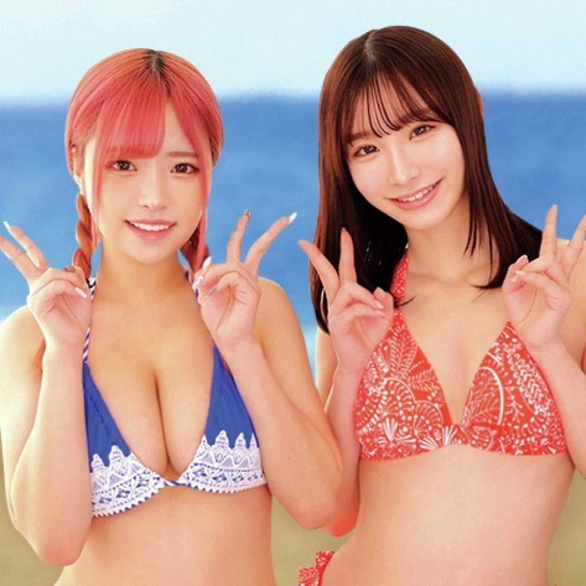 湘南の海で眩しく輝いているW水着ギャルにデカチン童貞君をプレゼント!? ヤバっマジで大きい( ゜Д゜) ウブなデカマラにサマーガールもエチエチ発情wwスケベに優しくSEX教えながら「ヤッてみる?」そのまま逆3Pハーレム状態で生ハメ筆おろし!ドクドク中出しFESTIVAL かほ&うみ にいな&りか 画像2