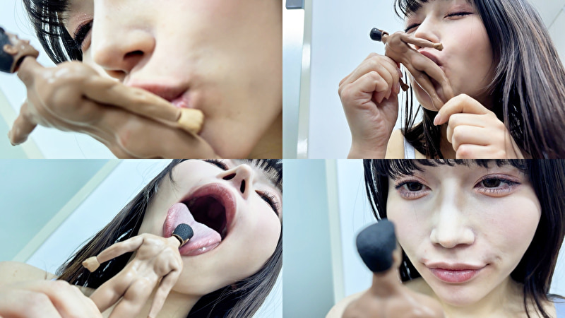 ひなみちゃんがM男人形を唾液たっぷり舐めまわす