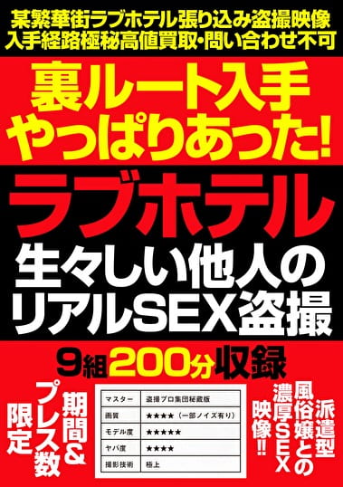 裏ルート入手やっぱりあった！ ラブホテル生々しい他人のリアルSEX