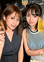 【素人】【乱交】Gカップ女子二人が夢の饗宴！今宵一夜限りの宴！味わい尽くしましょう。ヤリまくりましょう！【なの＆まいな】