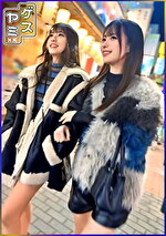 【素人・中出し】【乱交】褐色のスレンダー美女x色白潮吹きビシャビシャ女【ゆい＆りん】