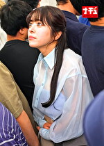 電車の中でインナーを抜き取られ透け巨乳を見られる羞恥で抵抗できないシアーシャツ女子 2