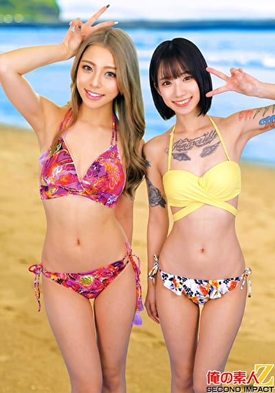 圧倒的なセックス力を見せつけ湘南水着ギャルが真夏の激アツ生生筆おろし! ゆうきちゃん(24)あずさちゃん(23