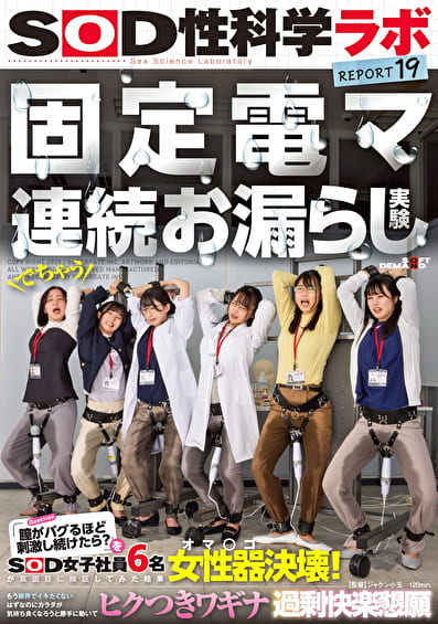 固定電マ連続お漏らし実験「膣がバグるほど刺激し続けたら？」をSOD女子社員6名が真面目に検証してみた結果オマ○コ決壊！もう限界でイキたくないはずなのにカラダが気持ち良くなろうと勝手に動いてヒクつきワギナ過剰快楽懇願 SOD性科学ラボ REPORT 19